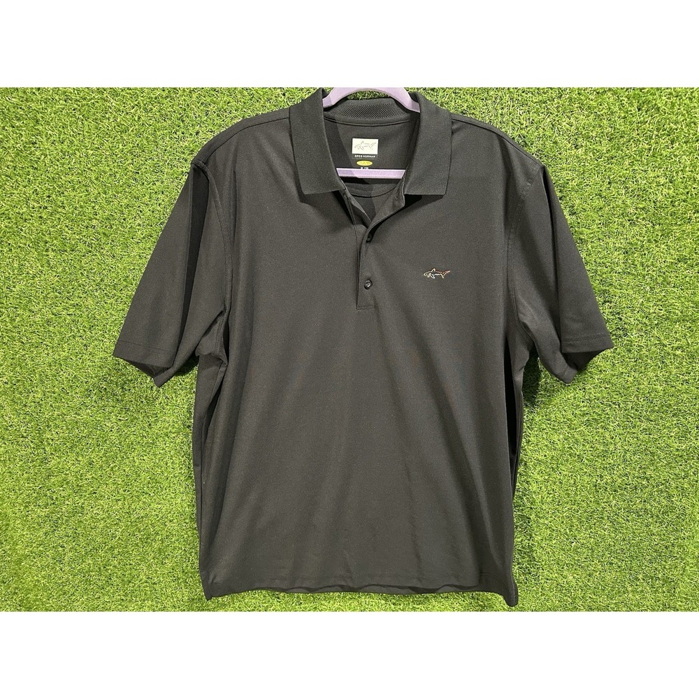 Greg Norman Play Dry Mens Black Polyester Moisture Wicking Golf Polo Shirt XL